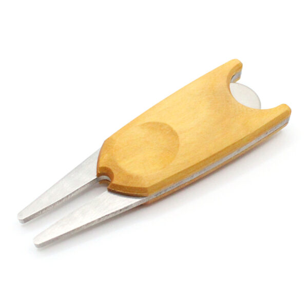 yellowheart wood handle divot repair tool with ball marker