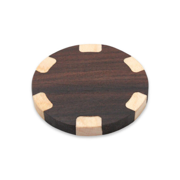 wood poker chip style ball marker with removable ball marker