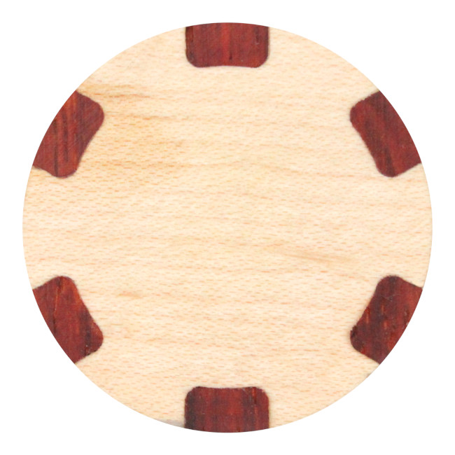 Wood poker chip style ball marker - maple/padauk