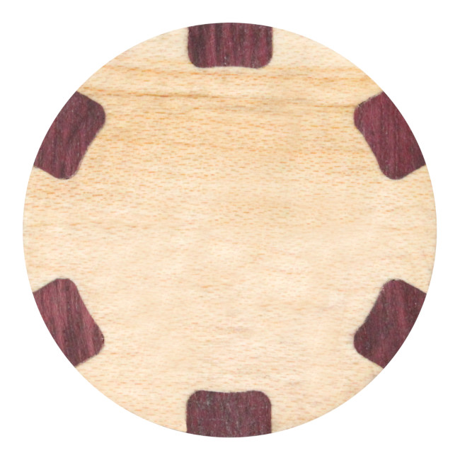 Wood poker chip style ball marker - maple/purpleheart