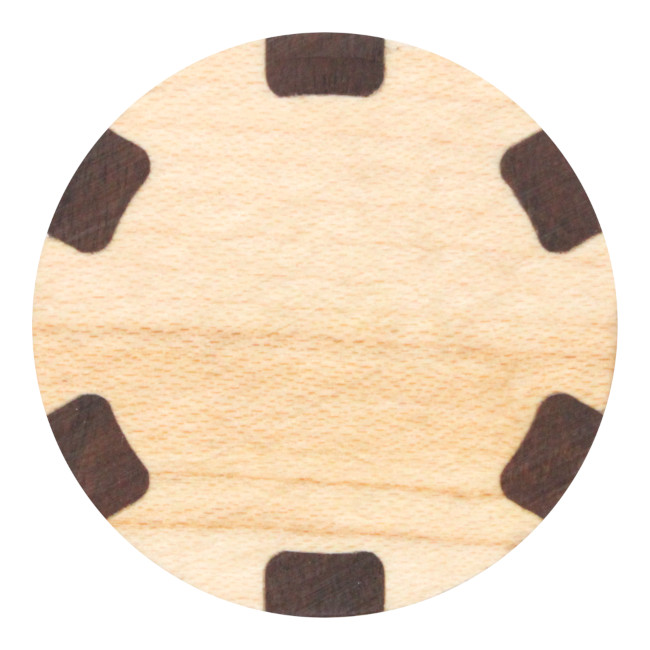 Wood poker chip style ball marker - maple/rosewood