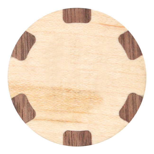 Wood poker chip style ball marker - maple/walnut