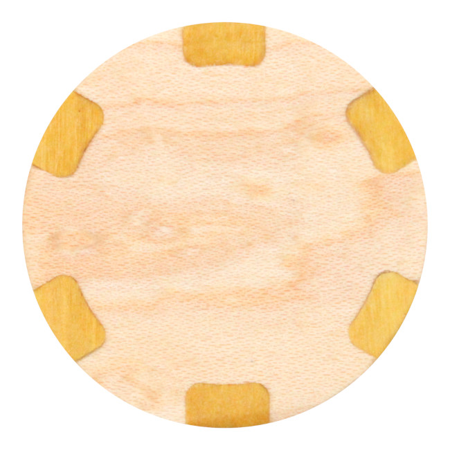 Wood poker chip style ball marker - maple/yellowheart