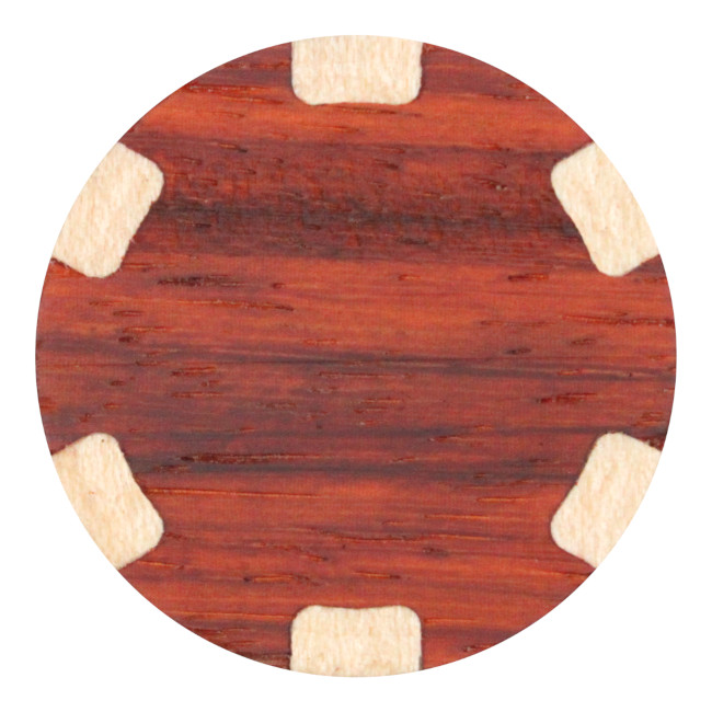 Wood poker chip style ball marker - padauk/maple