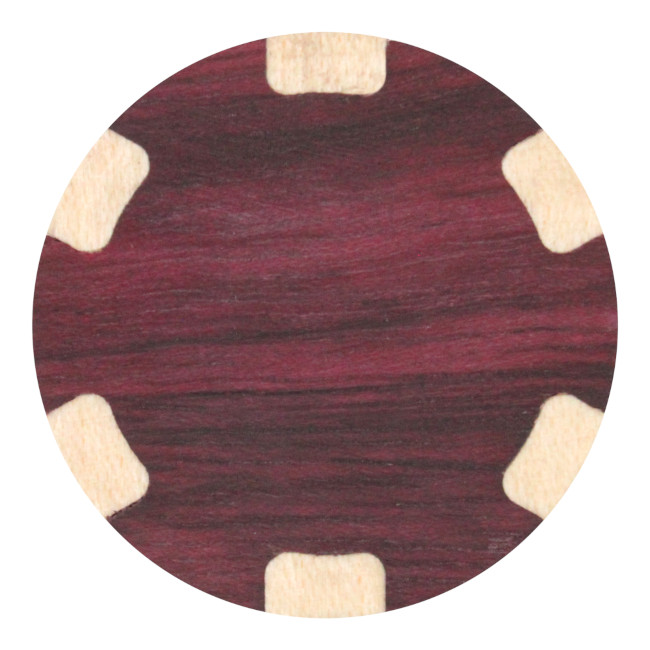 Wood poker chip style ball marker - purpleheart/maple