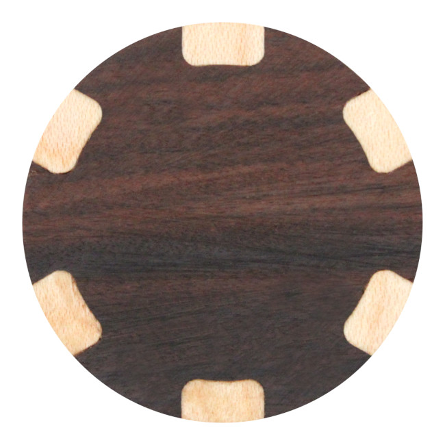 Wood poker chip style ball marker - rosewood/maple