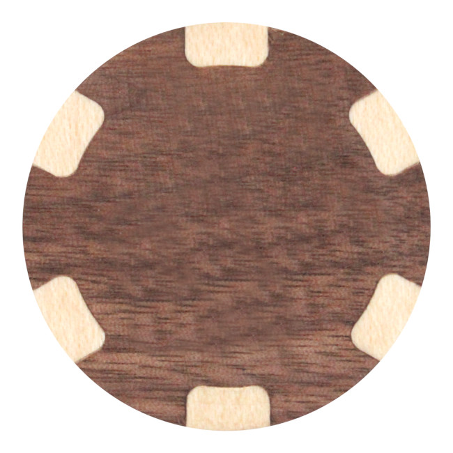 Wood poker chip style ball marker - walnut/maple