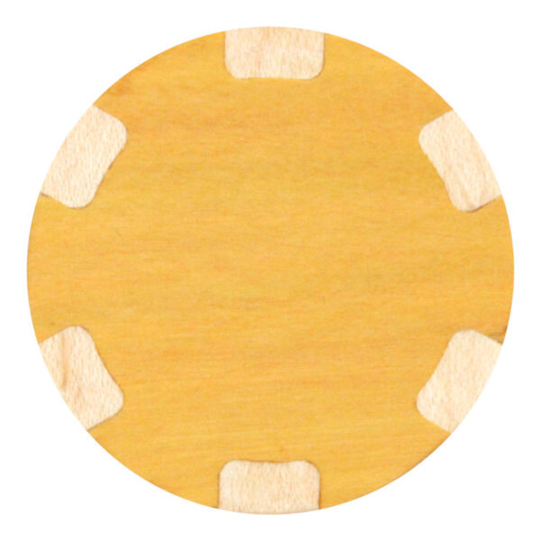 Wood poker chip style ball marker - yellowheart/maple