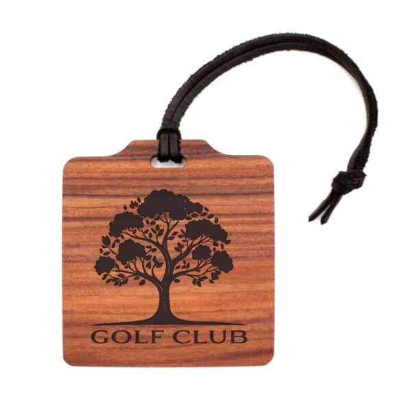 rosewood golf bag tag with logo